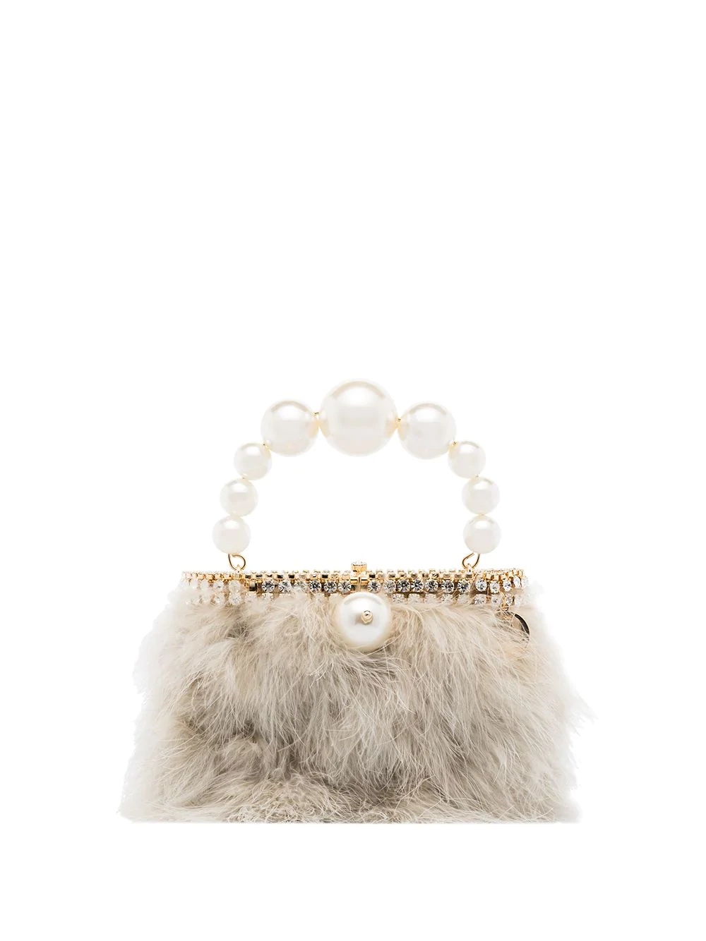 nuvola faux pearl clutch bag - 1