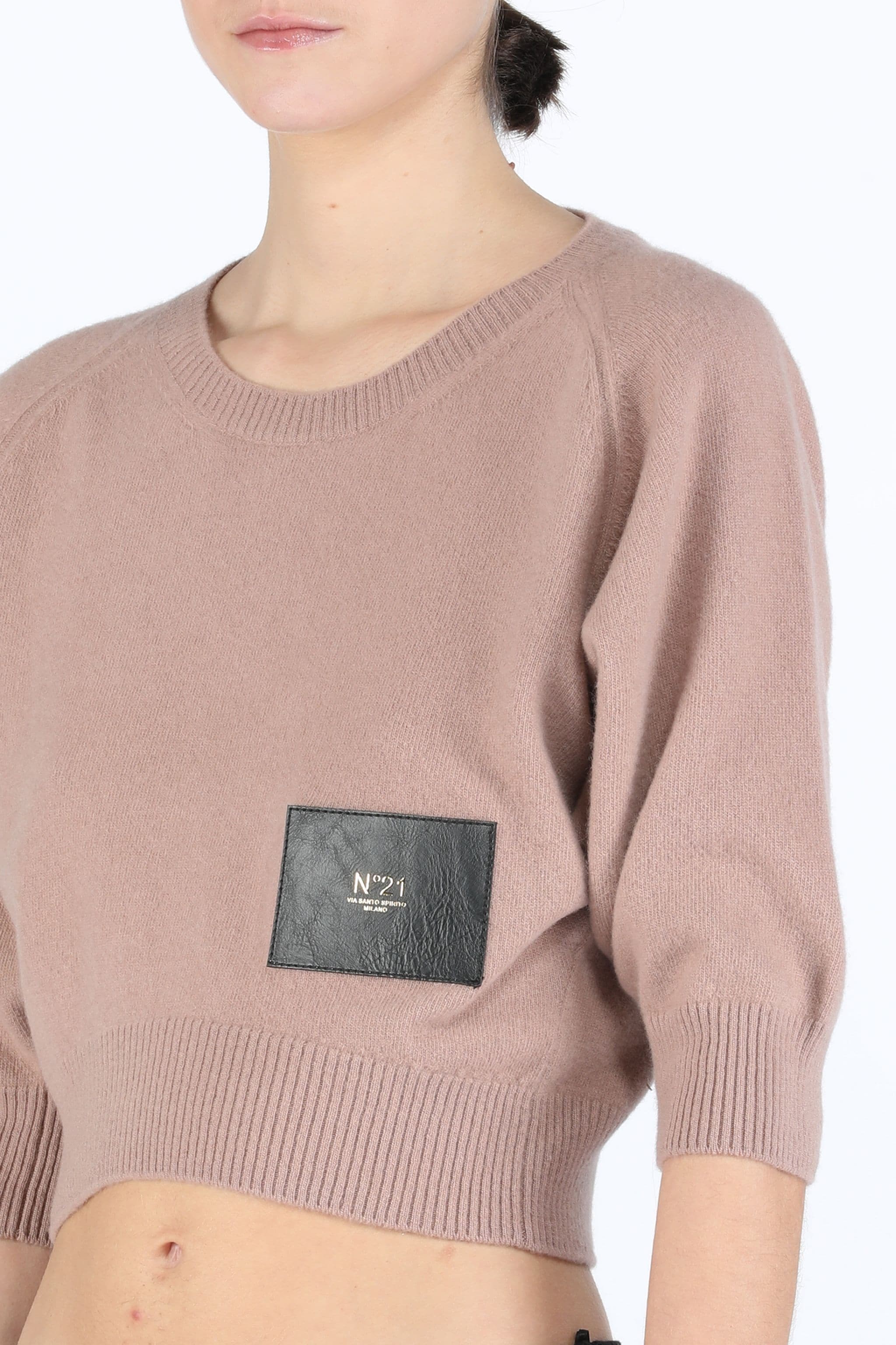 LOGO-PATCH CROPPED SWEATER - 5