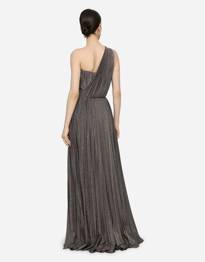 Long lamé jersey one-shoulder 드레스 2