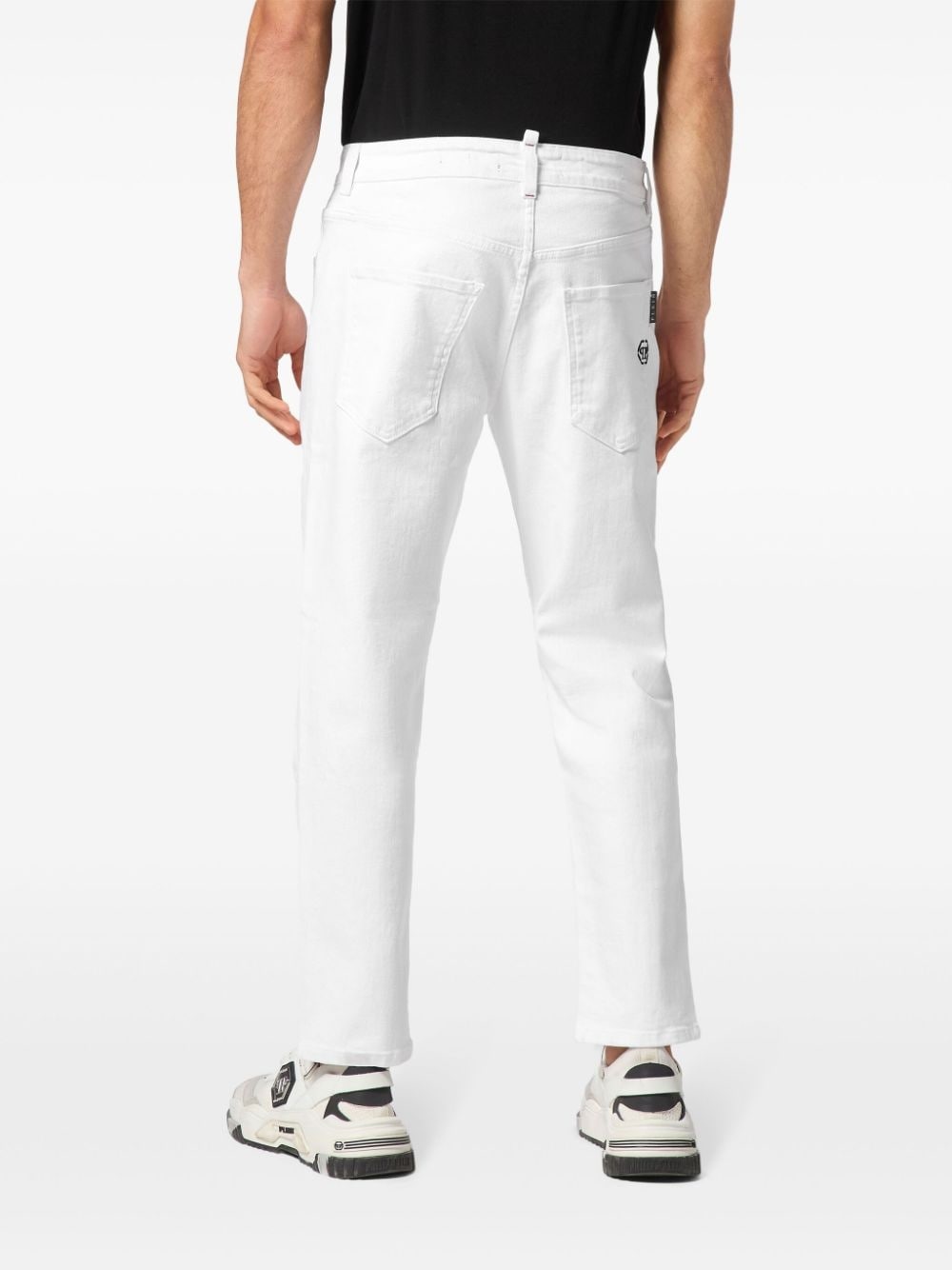 logo-embroidered straight-leg trousers - 2