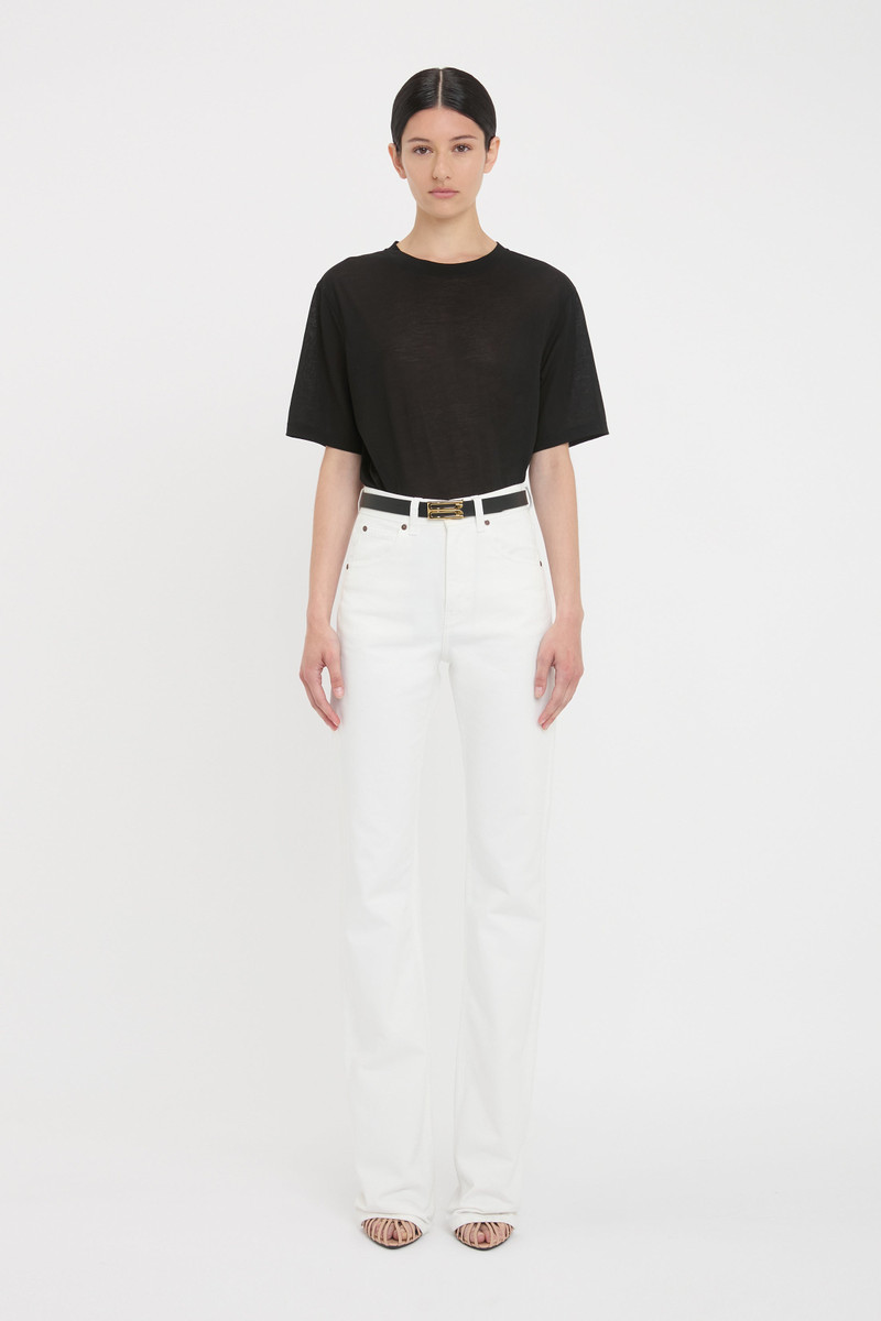 Victoria Beckham Julia High Waisted Jean In Washed White outlook