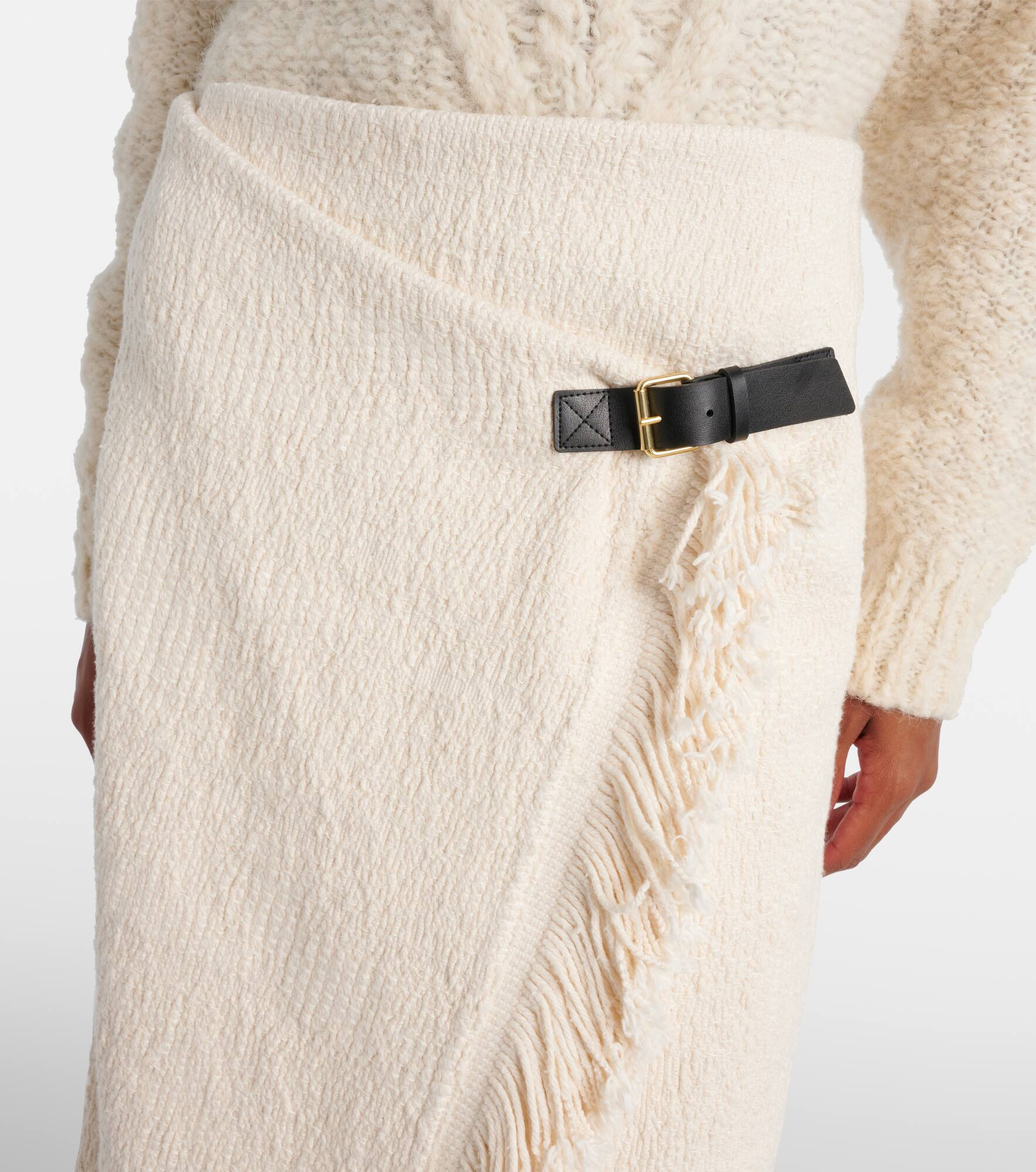 Galla cotton and linen midi skirt - 4