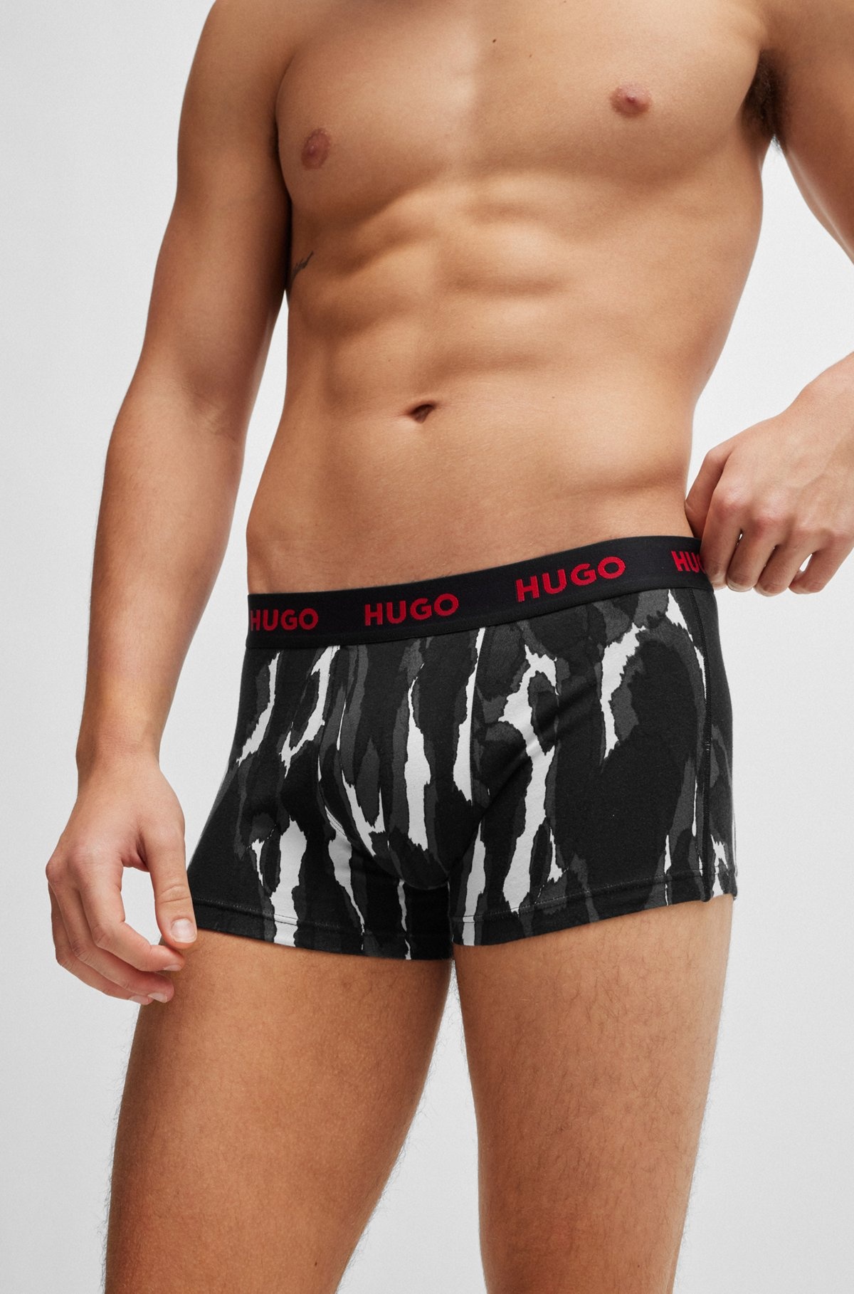 TRIPLE-PACK OF STRETCH-COTTON TRUNKS WITH LOGO WAISTBANDS - 4