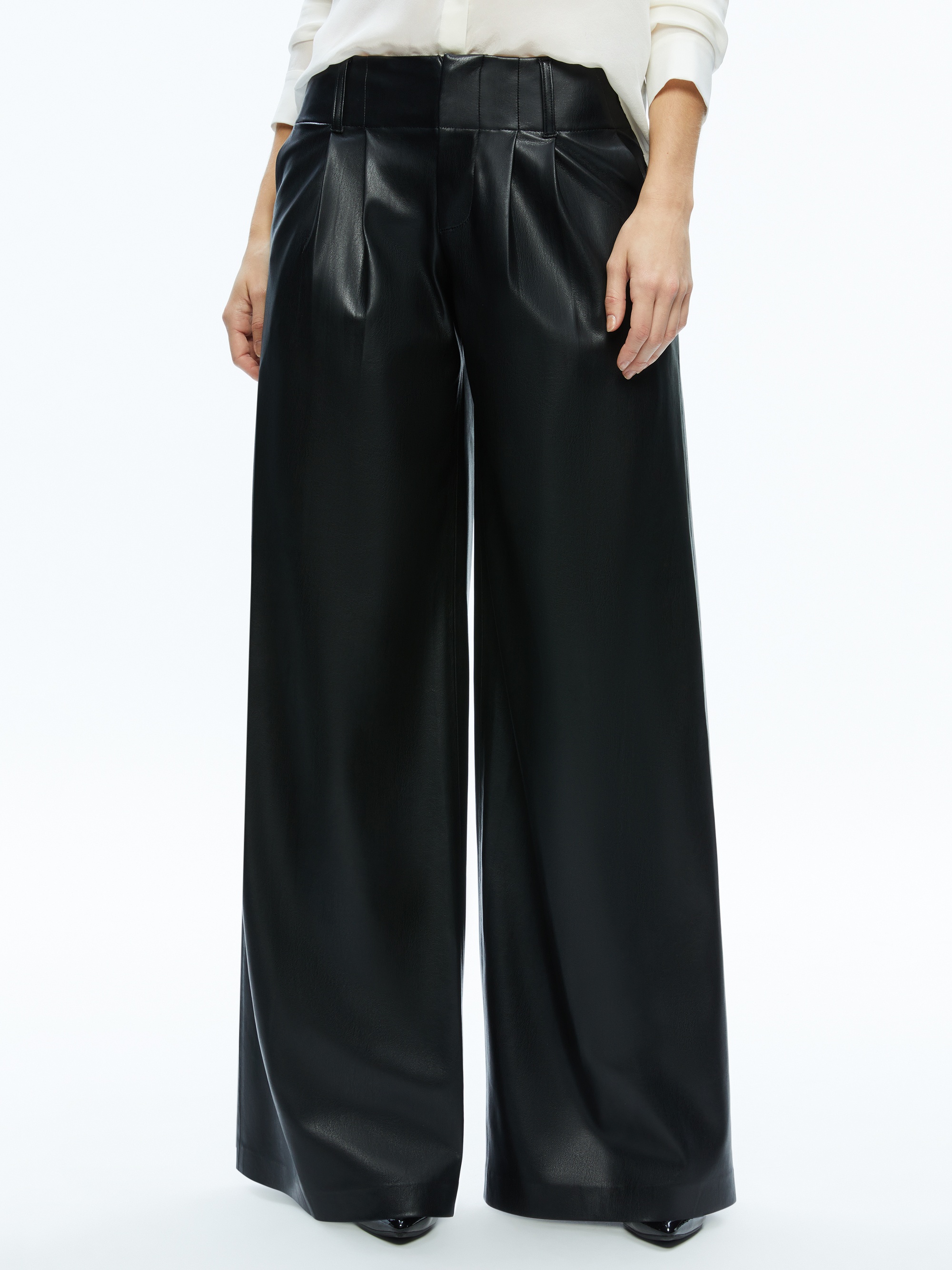 ANDERS VEGAN LEATHER LOW RISE PANT - 1