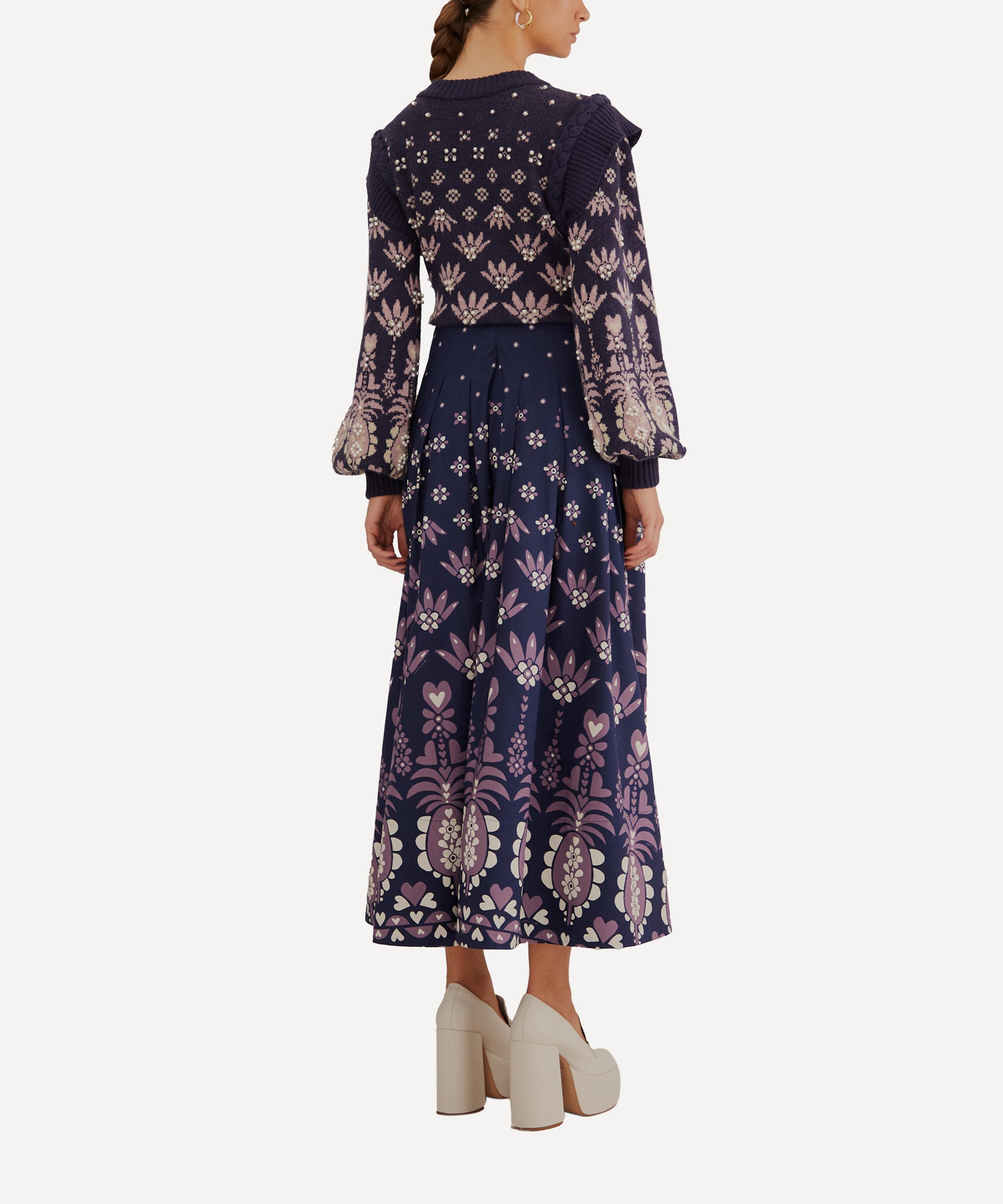 Dark Blue Ainika Martina Midi-Skirt - 3