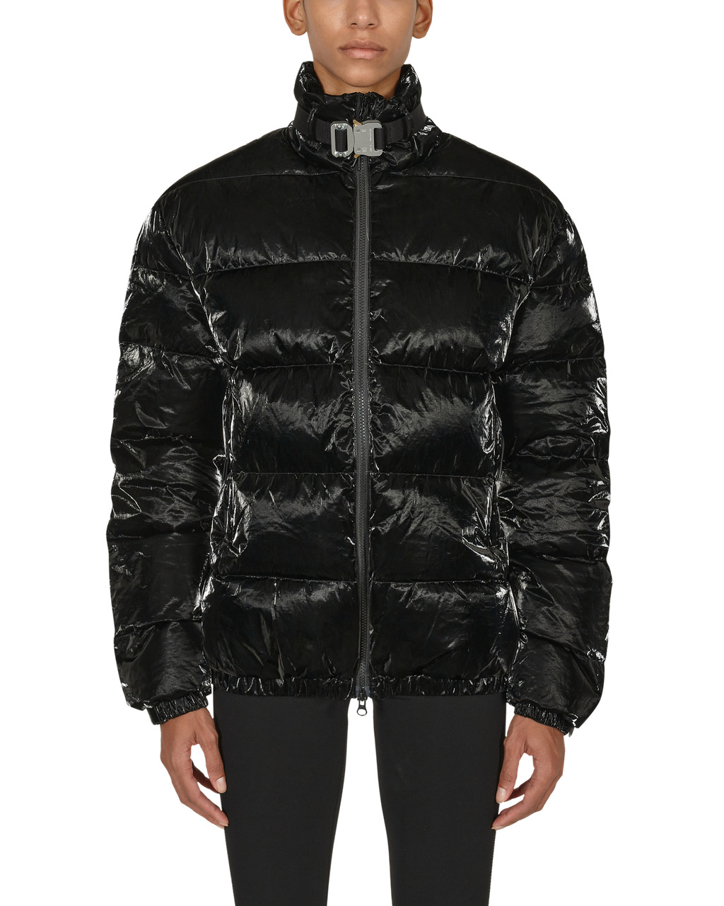 PUFFER COAT W SILVER BUCKLE - 6