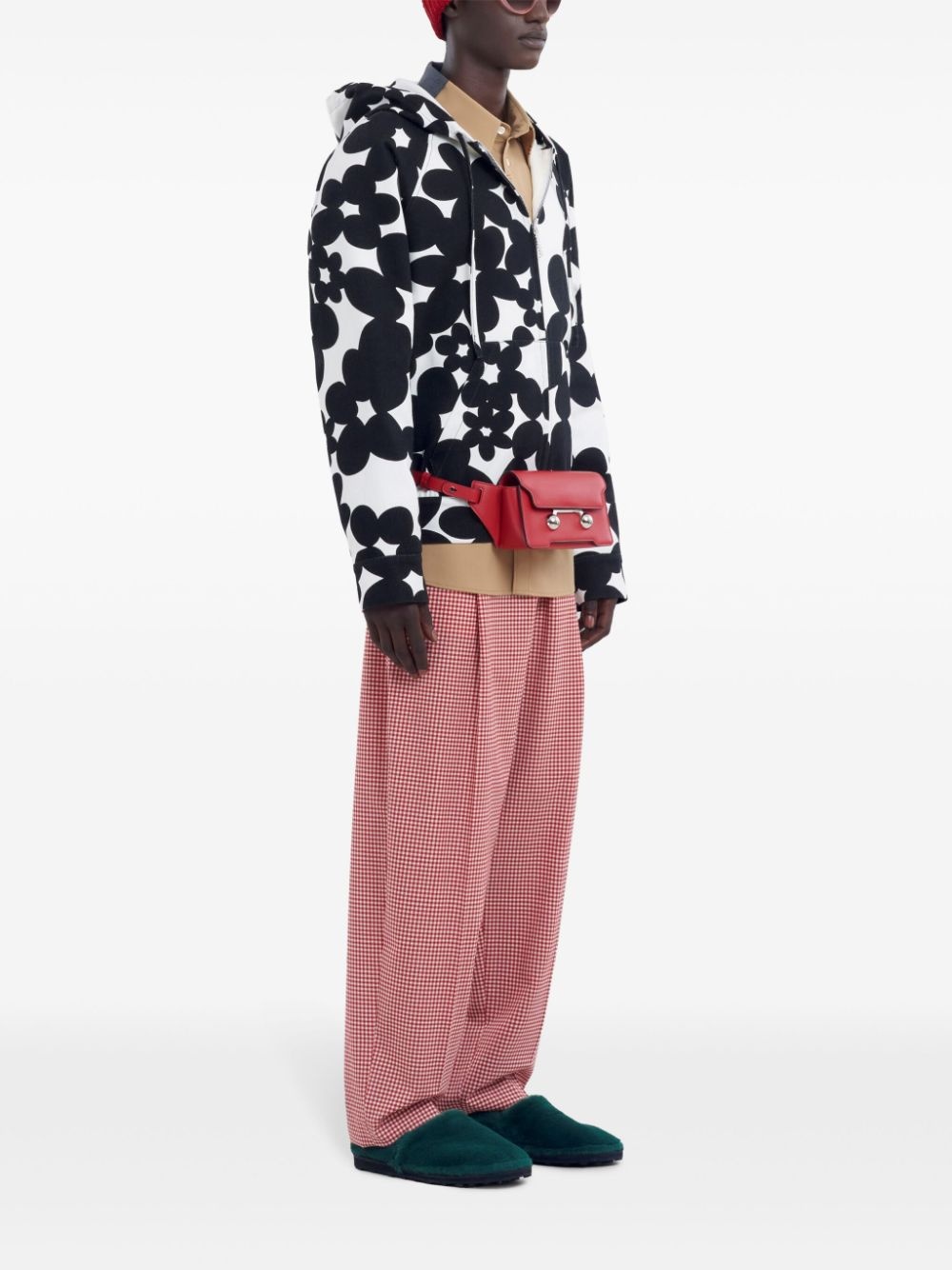floral-print cotton hoodie - 3