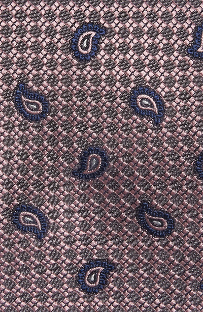 Brioni Paisley Silk Jacquard Tie in Roseate/Navy outlook