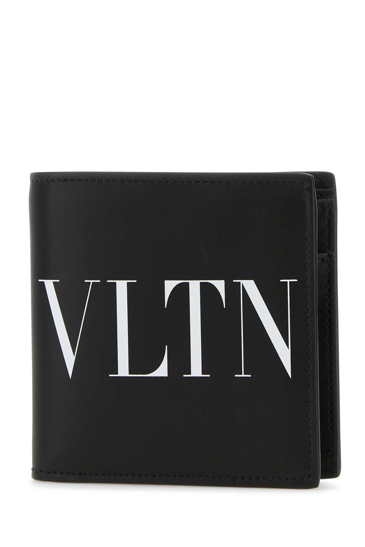Valentino Garavani Men Black Leather Vltn Wallet - 2