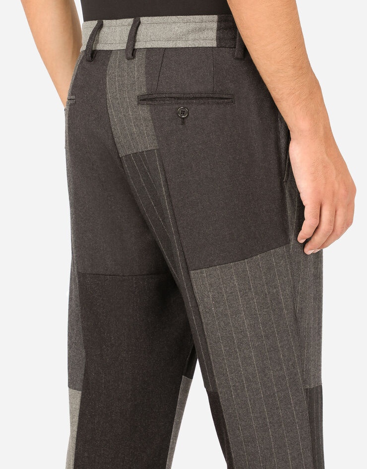 Cashmere and wool patchwork pants - 4