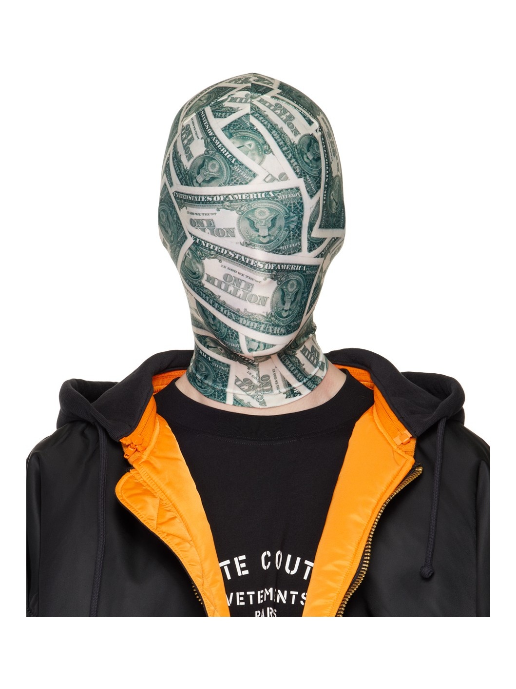 Off-White & Green Printed Face Mask - 1