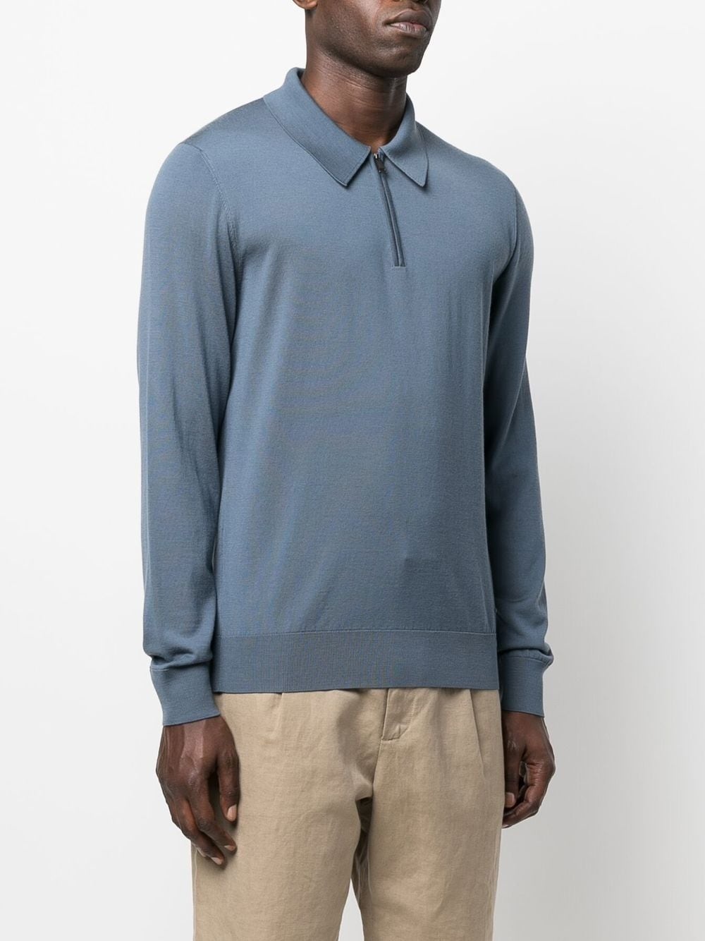 polo-collar wool jumper - 3