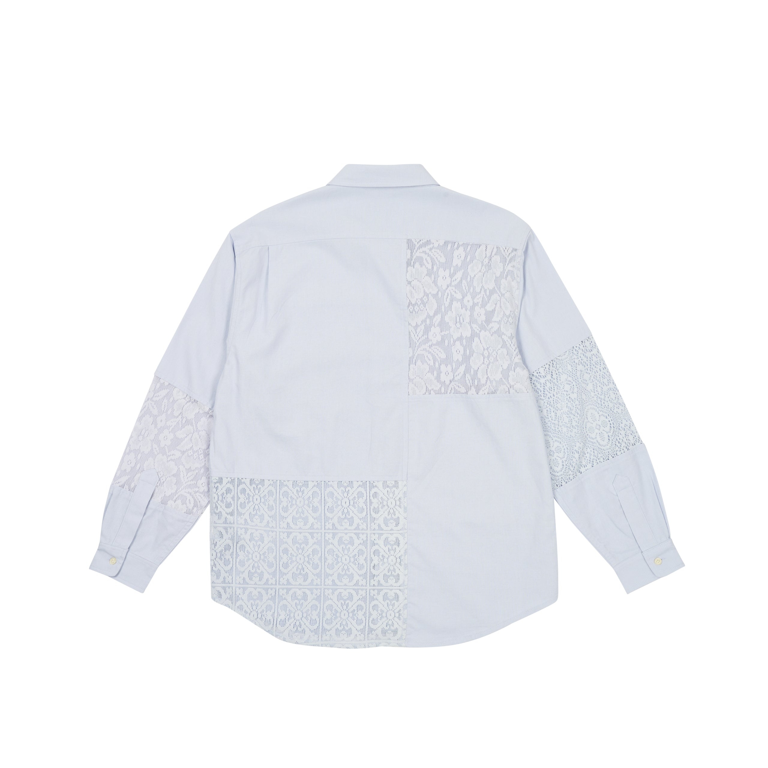 CROCHET PATCHWORK SHIRT BLUE - 2