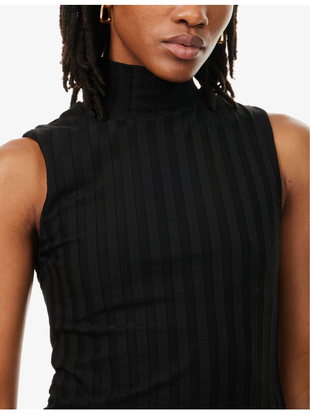 Maison ribbed high-neck stretch-jersey top - 5