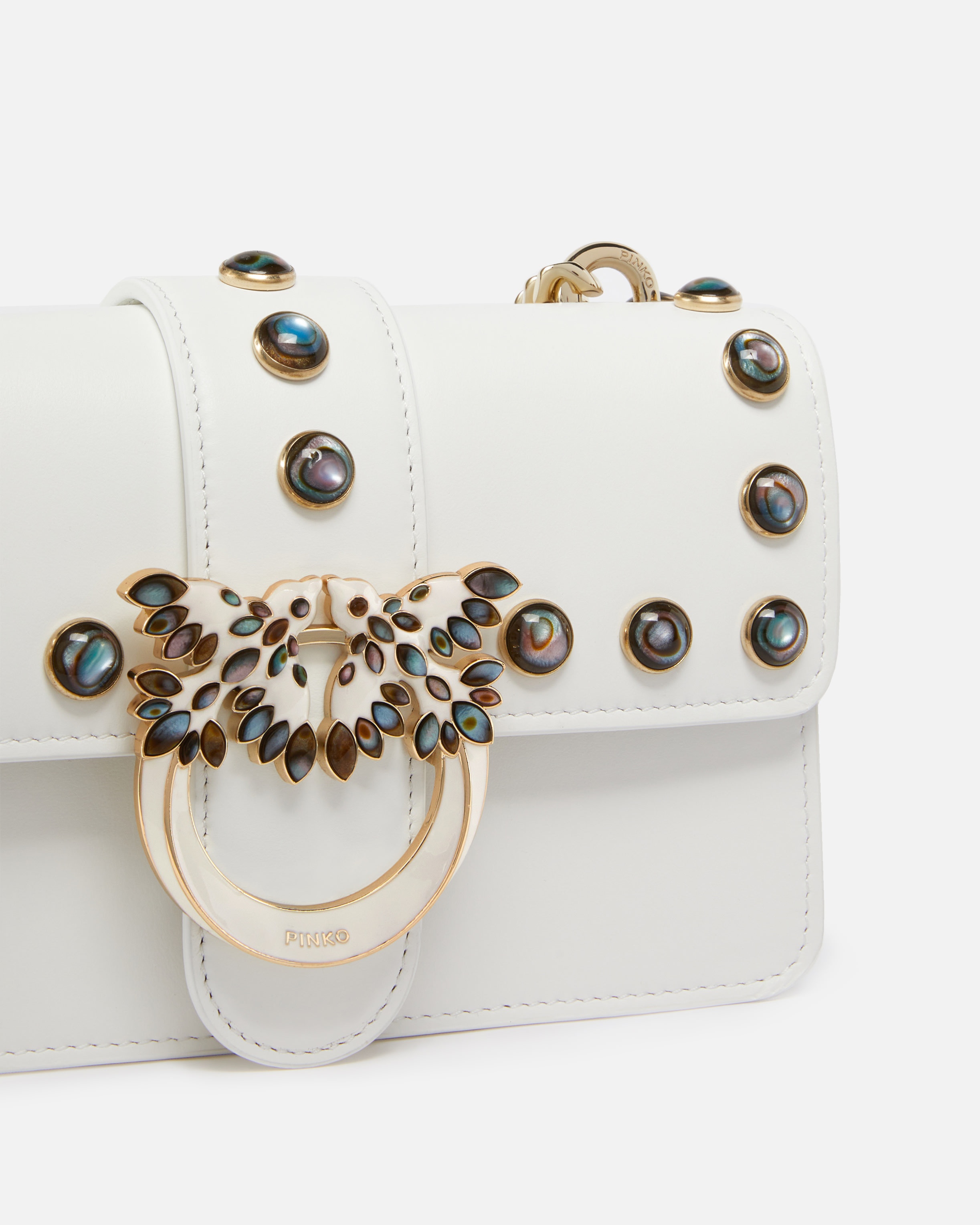 LOVE BAG CROSSBODY BAG WITH MOTHER-OF-PEARL STUDS - 3