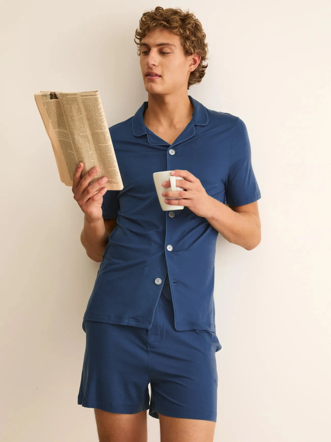 Basel Micro Modal Short Pajamas Navy Blue - 1