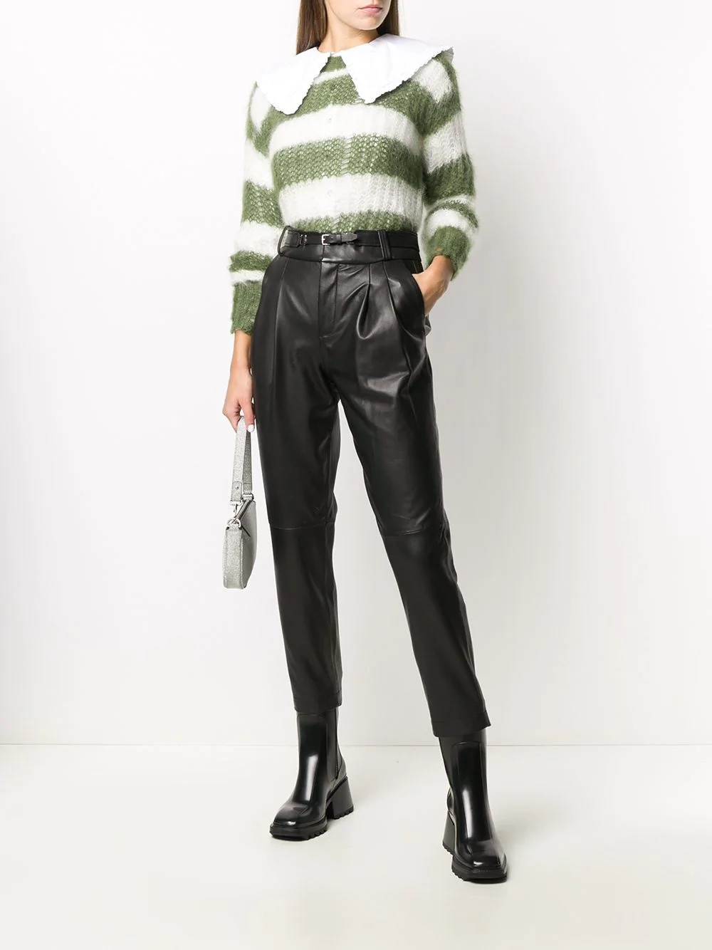 leather tapered trousers - 2