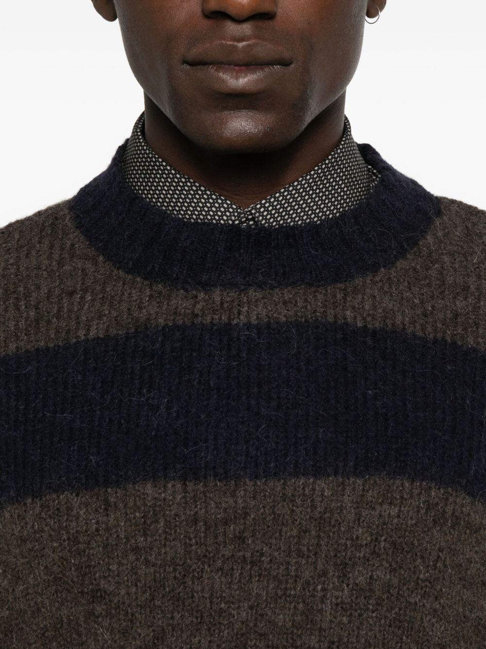 striped crew-neck sweater - 5