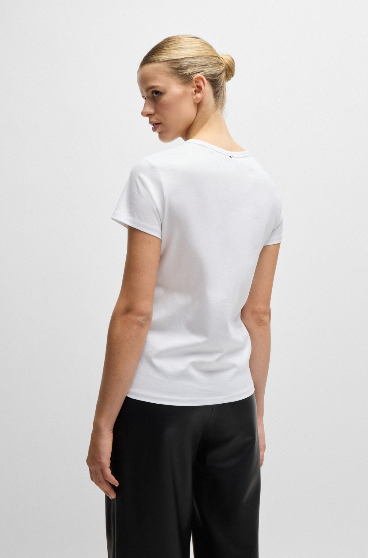 MERCERIZED-COTTON T-SHIRT WITH LOGO DETAIL - 4