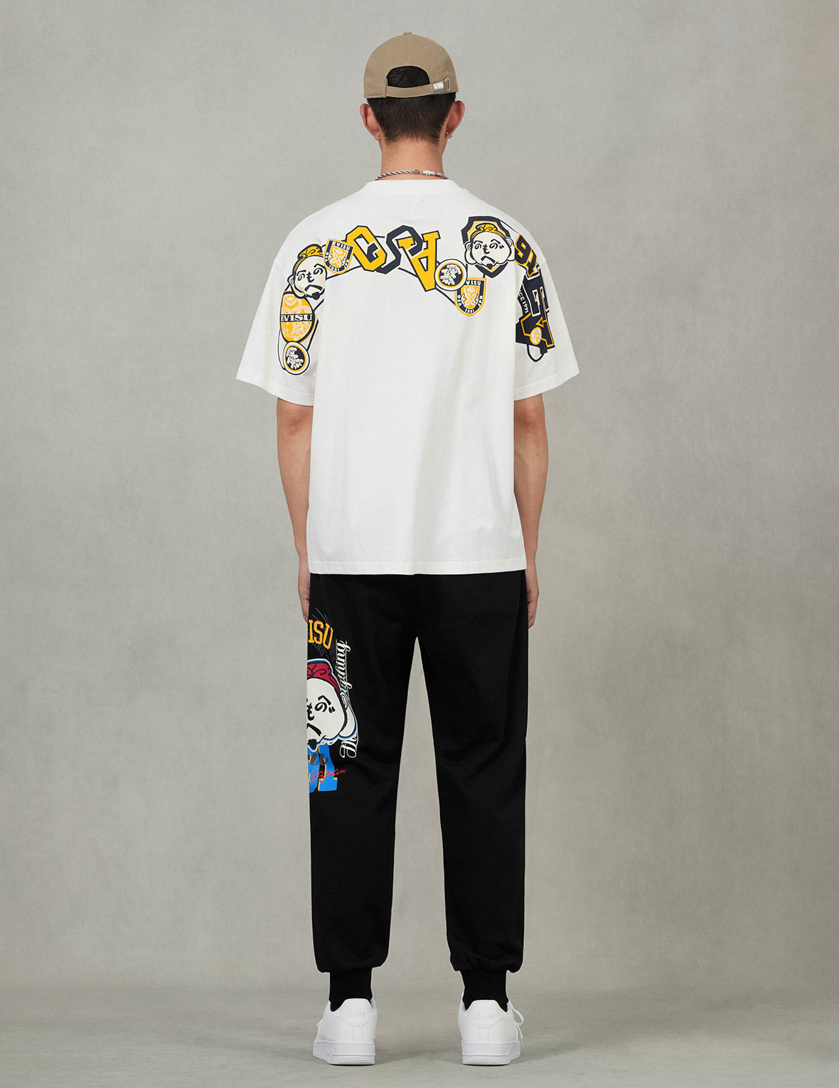 Henohenomohe Godhead and Wheel of Wisdom tag Daicock Print Relax Fit T-Shirt - 6