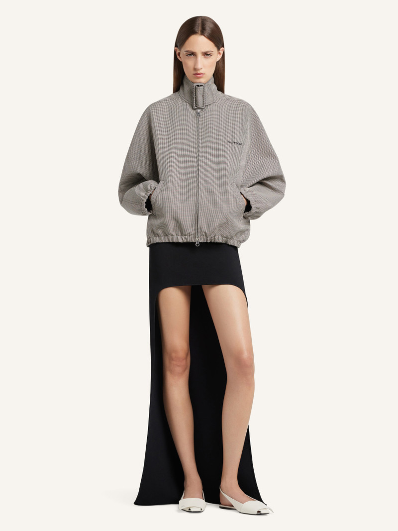 courrèges BUCKLE ZIPPED HOUNDSTOOTH BOMBER JACKET outlook