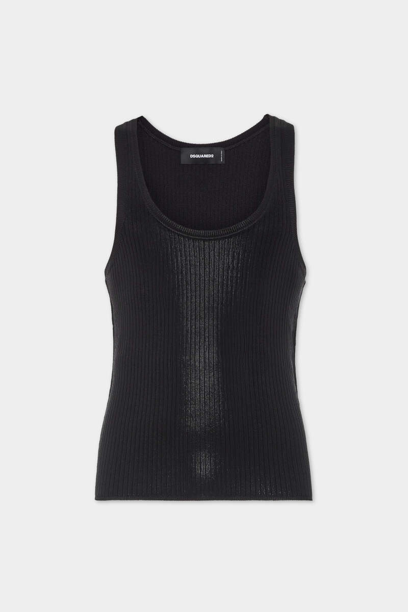 COATED RIBBED KNIT TOP 1