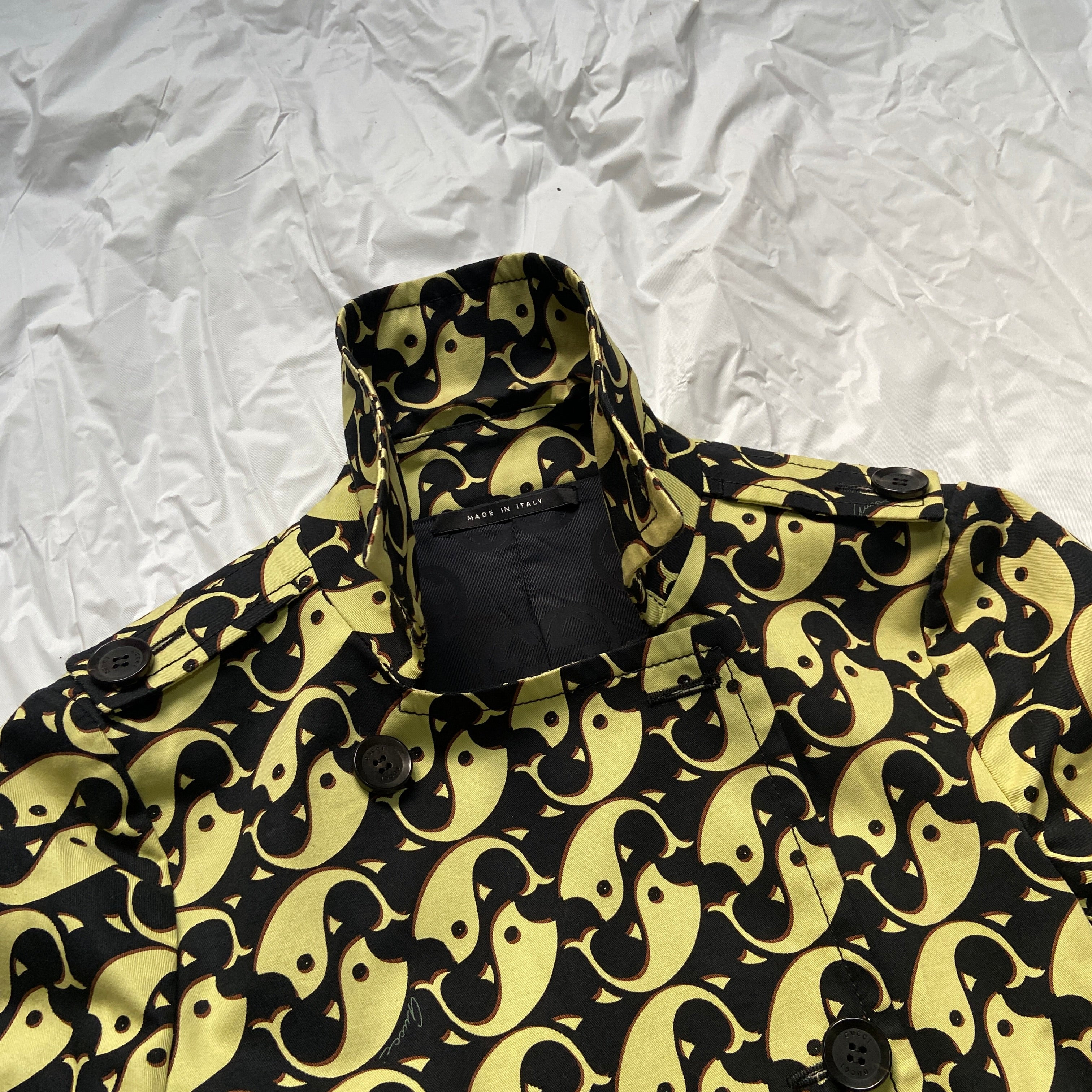 Gucci 2006 fish monogram cropped double-breasted military coat jacket 40 - 5