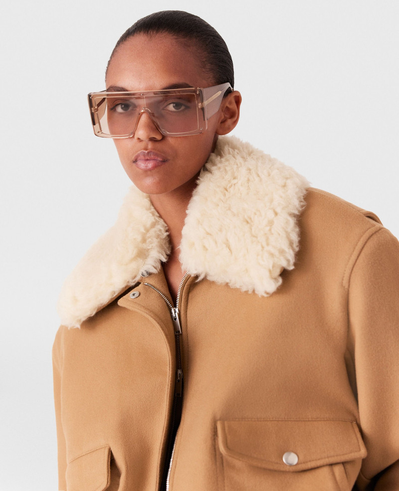 Stella McCartney Plush Teddy Bomber Jacket outlook