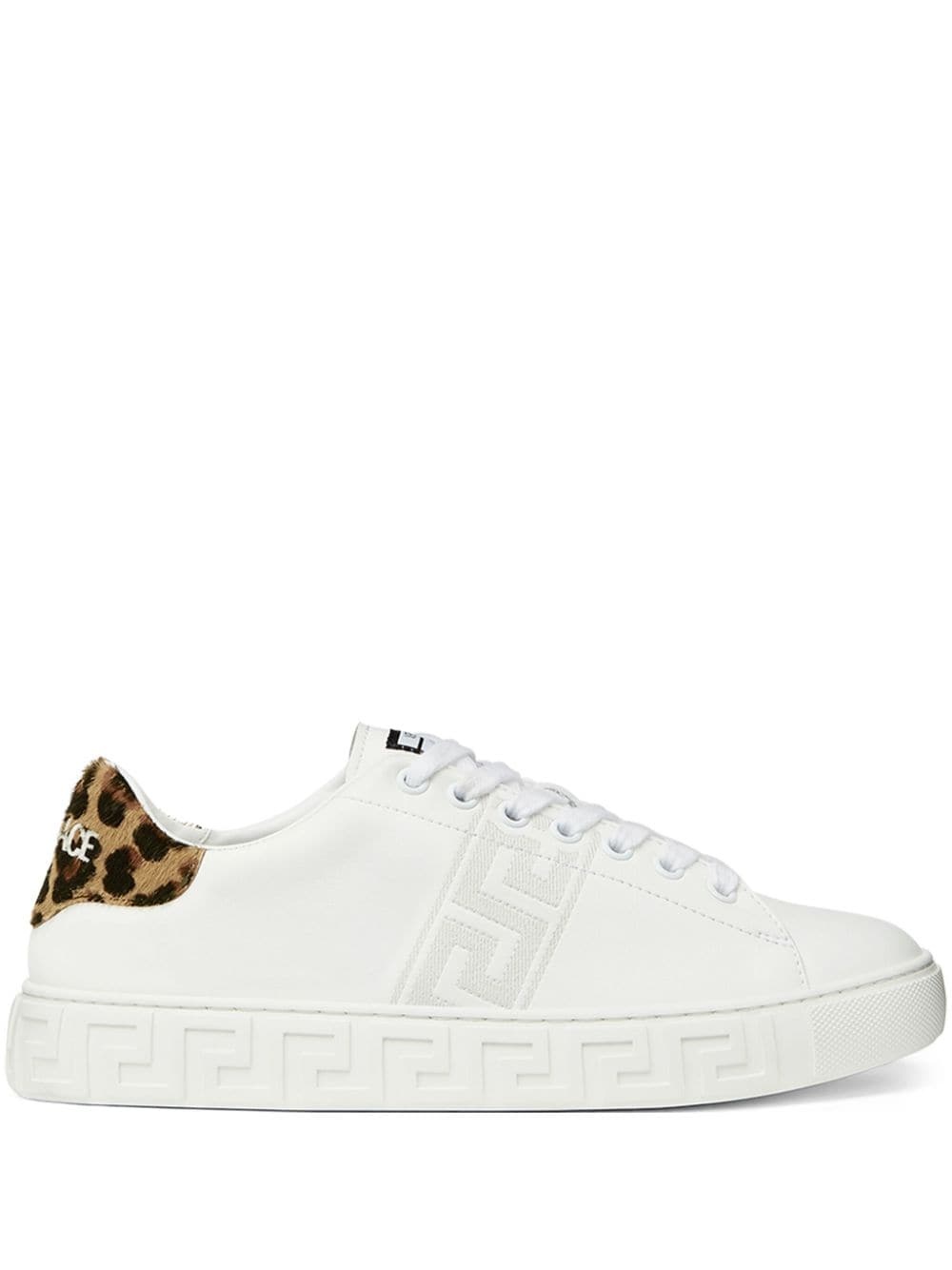 Greca leopard-embroidered sneakers - 1