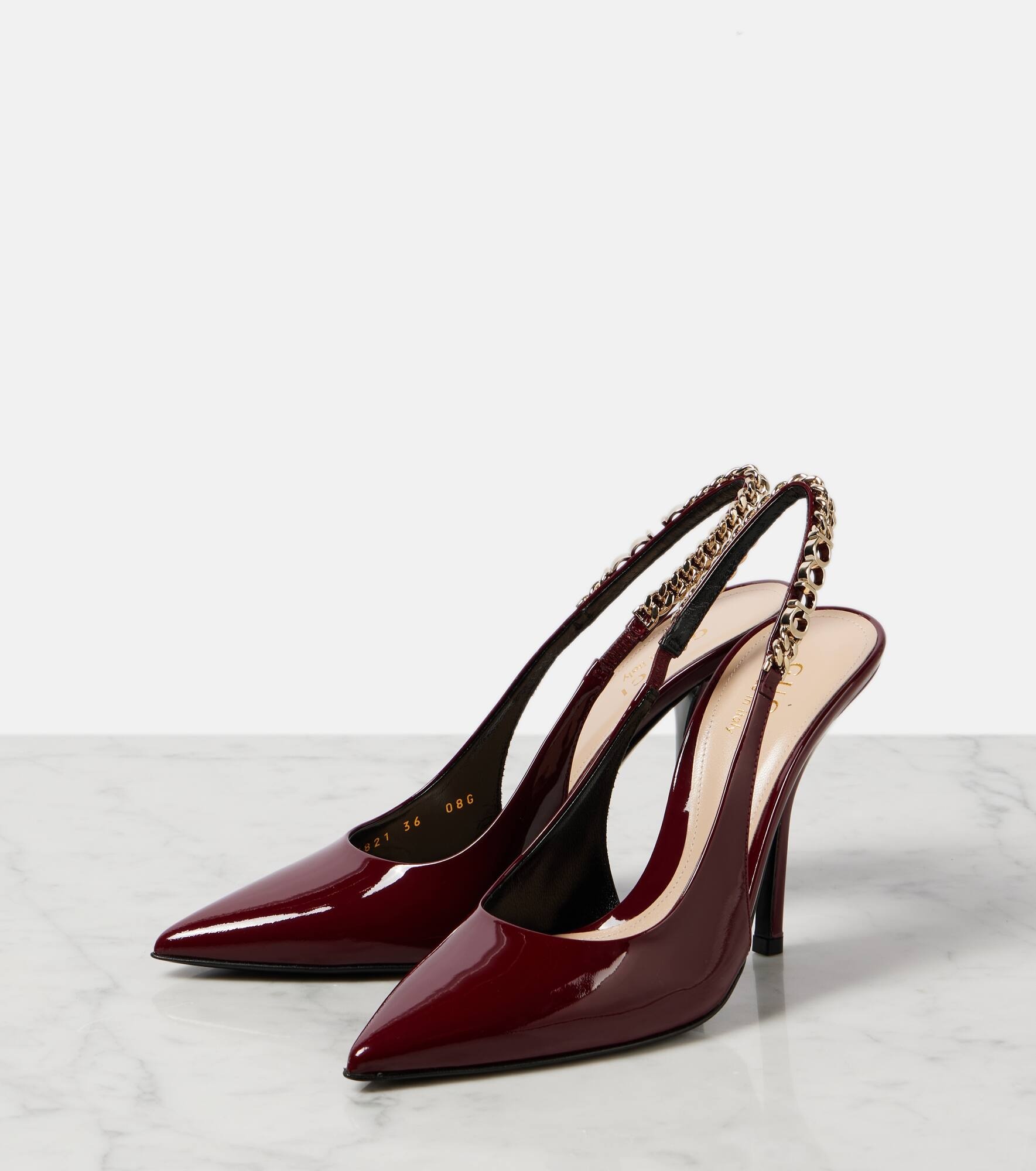 Signoria patent leather slingback pumps - 4
