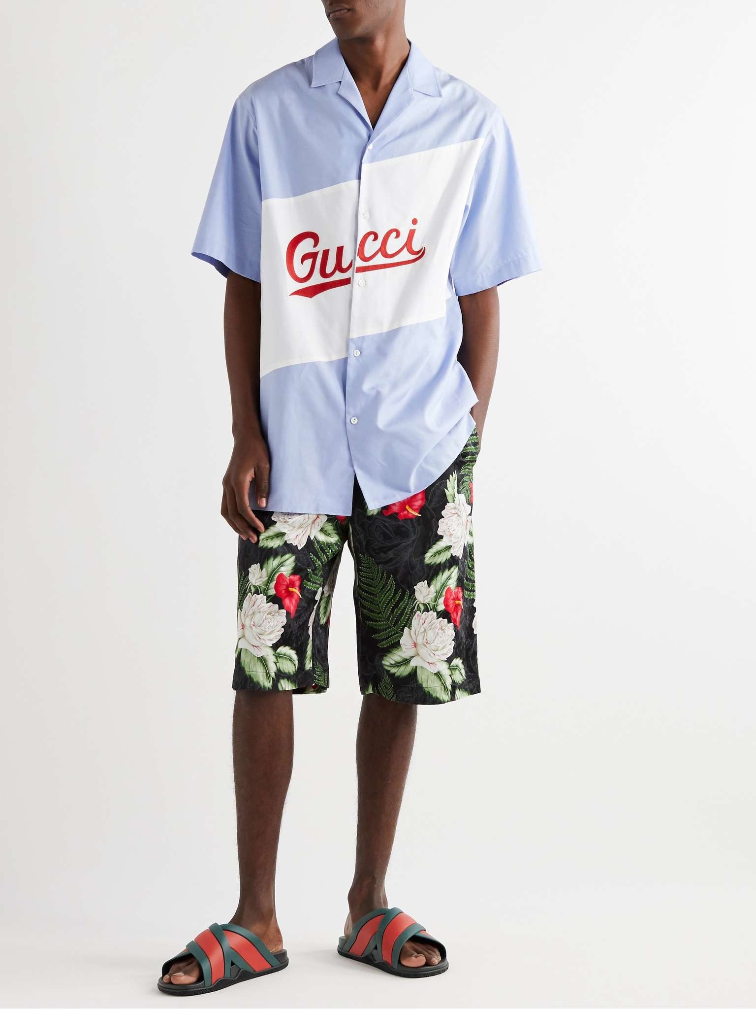 GUCCI Striped Rubber Slides REVERSIBLE