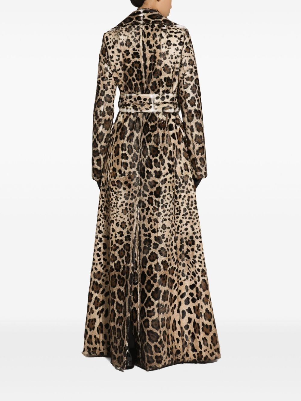 leopard-print trench coat - 4