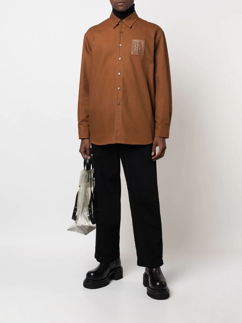 Raf Simons logo-patch shirt outlook