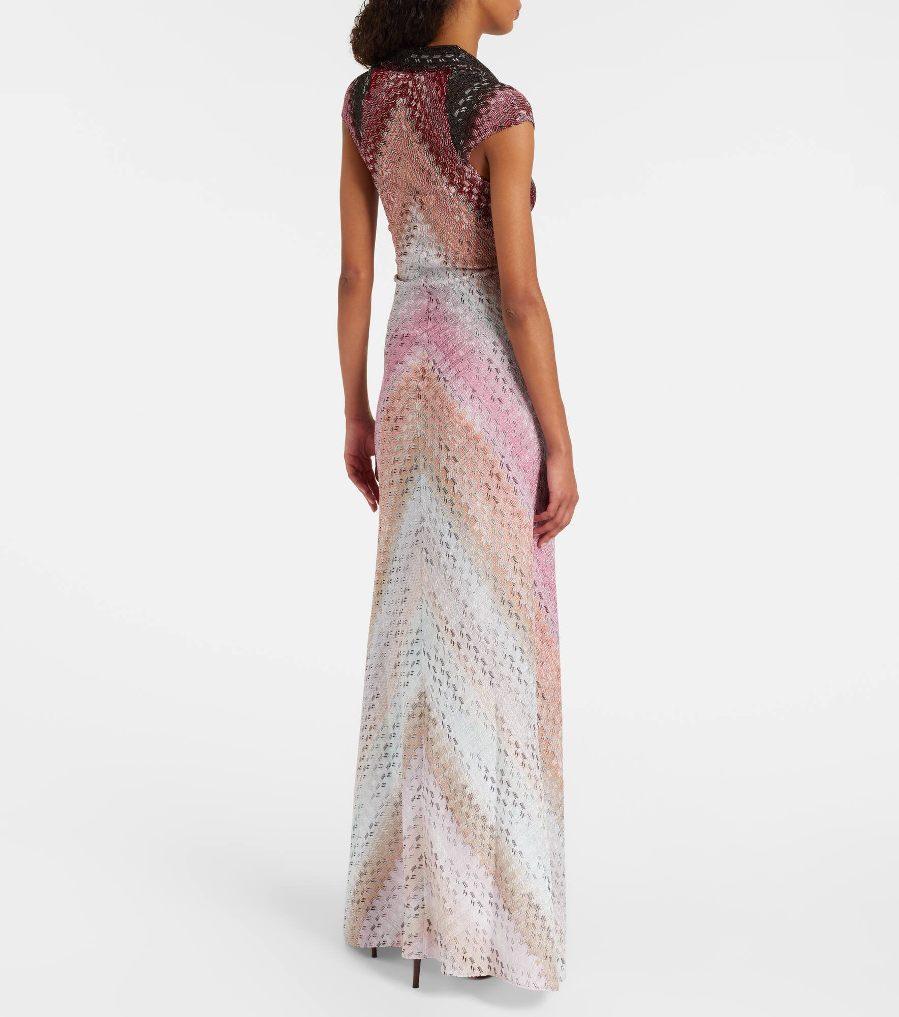 Zigzag jacquard lamé maxi dress - 3