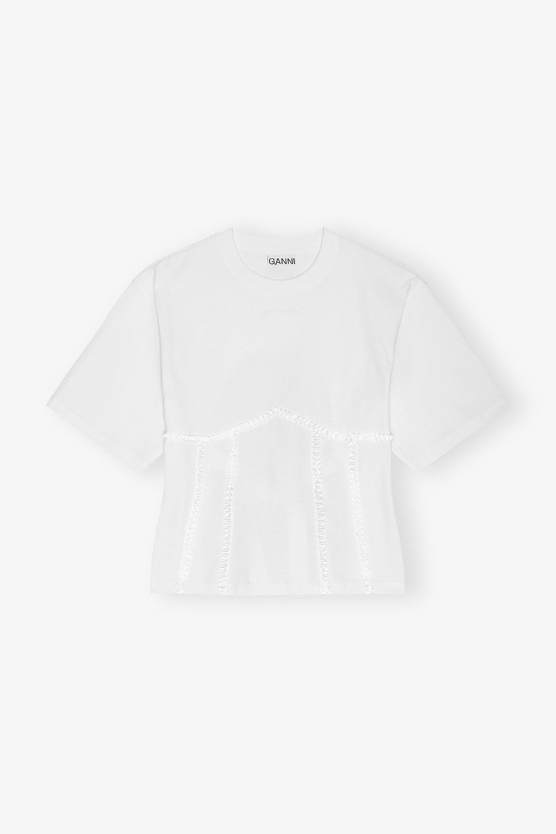 WHITE COTTON TIE BACK T-SHIRT 1