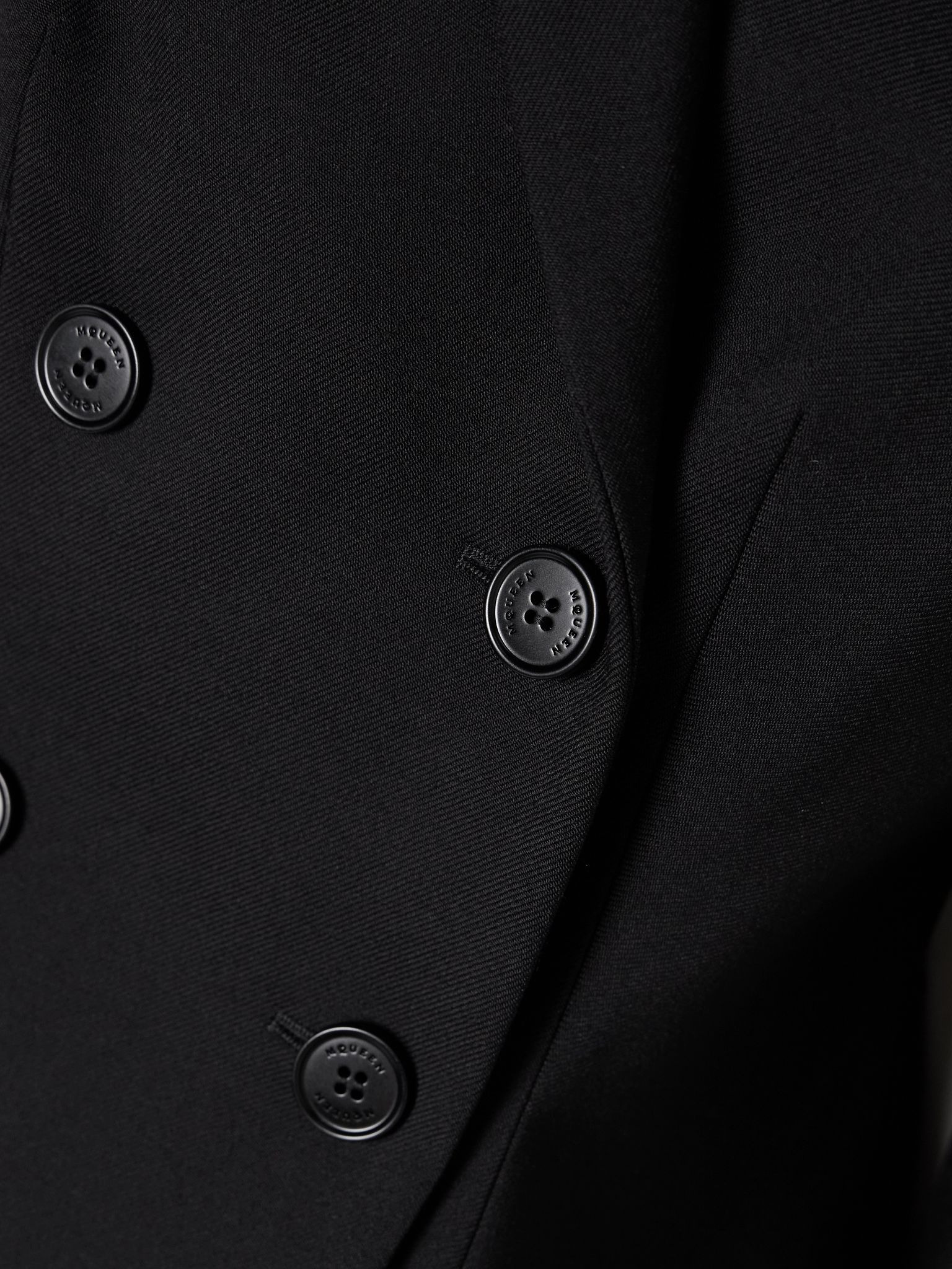 Cropped double-breasted wool-blend blazer Black - 4