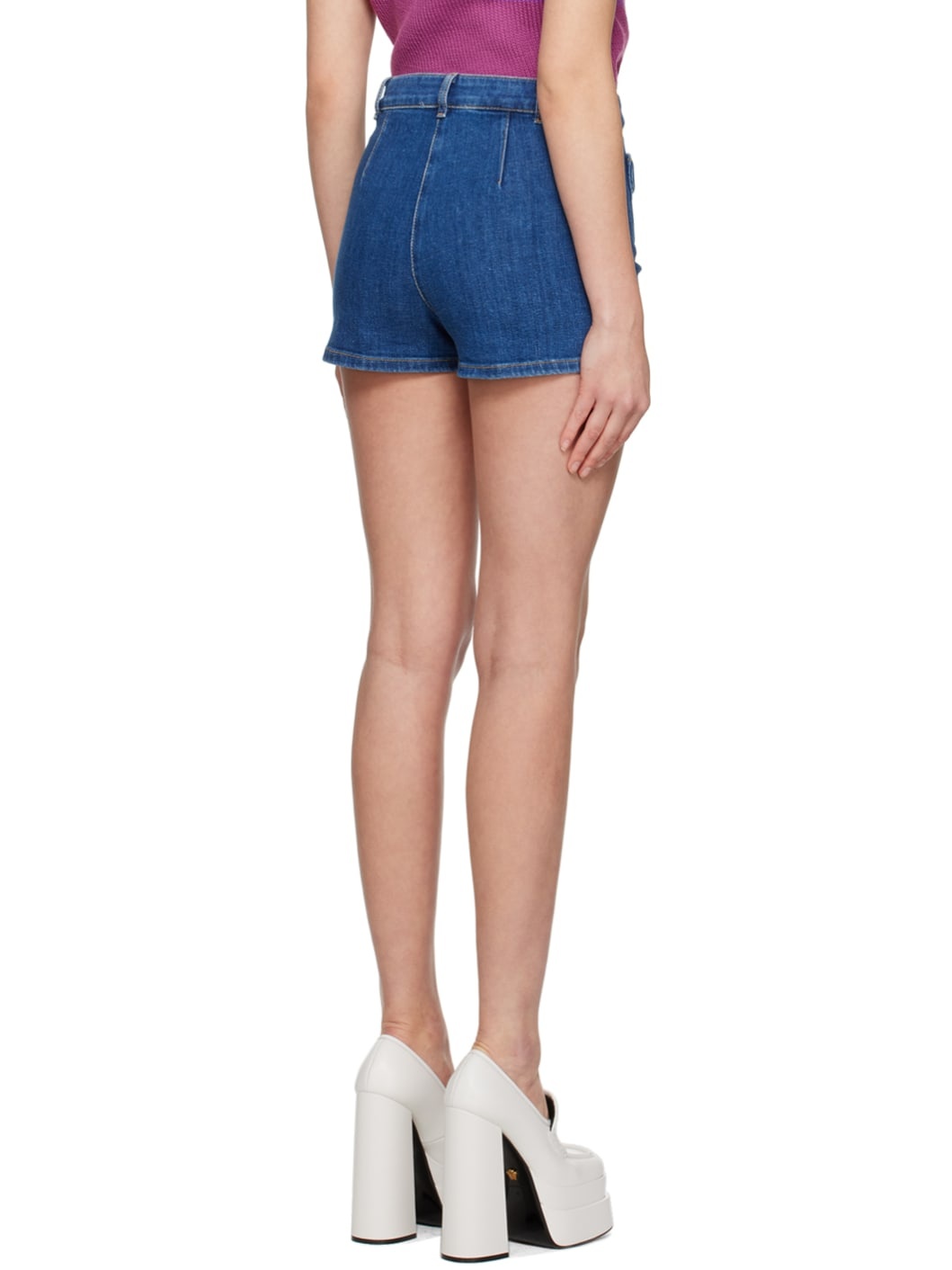 Blue Teddy Denim Shorts - 3