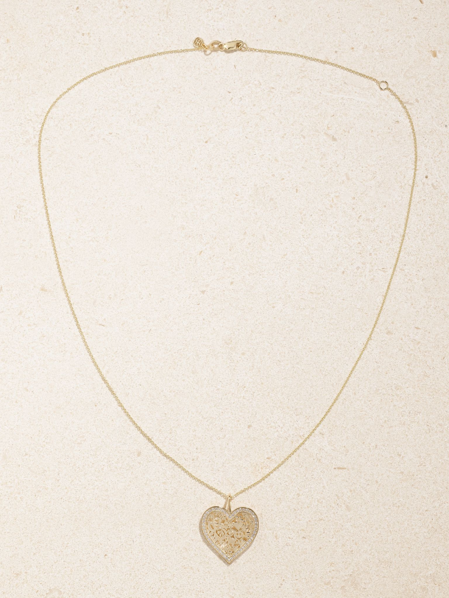 Icon Wallpaper Heart 14-karat gold diamond necklace Gold - 4