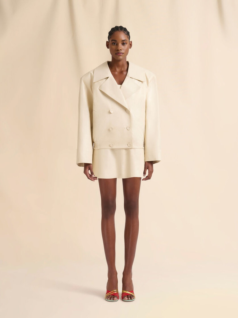 Marni CREAM LEATHER OVERSIZED JACKET outlook