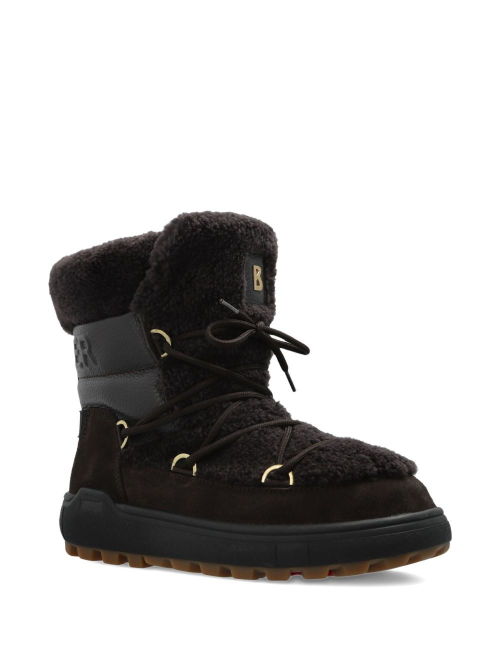lace-up shearling boots - 2