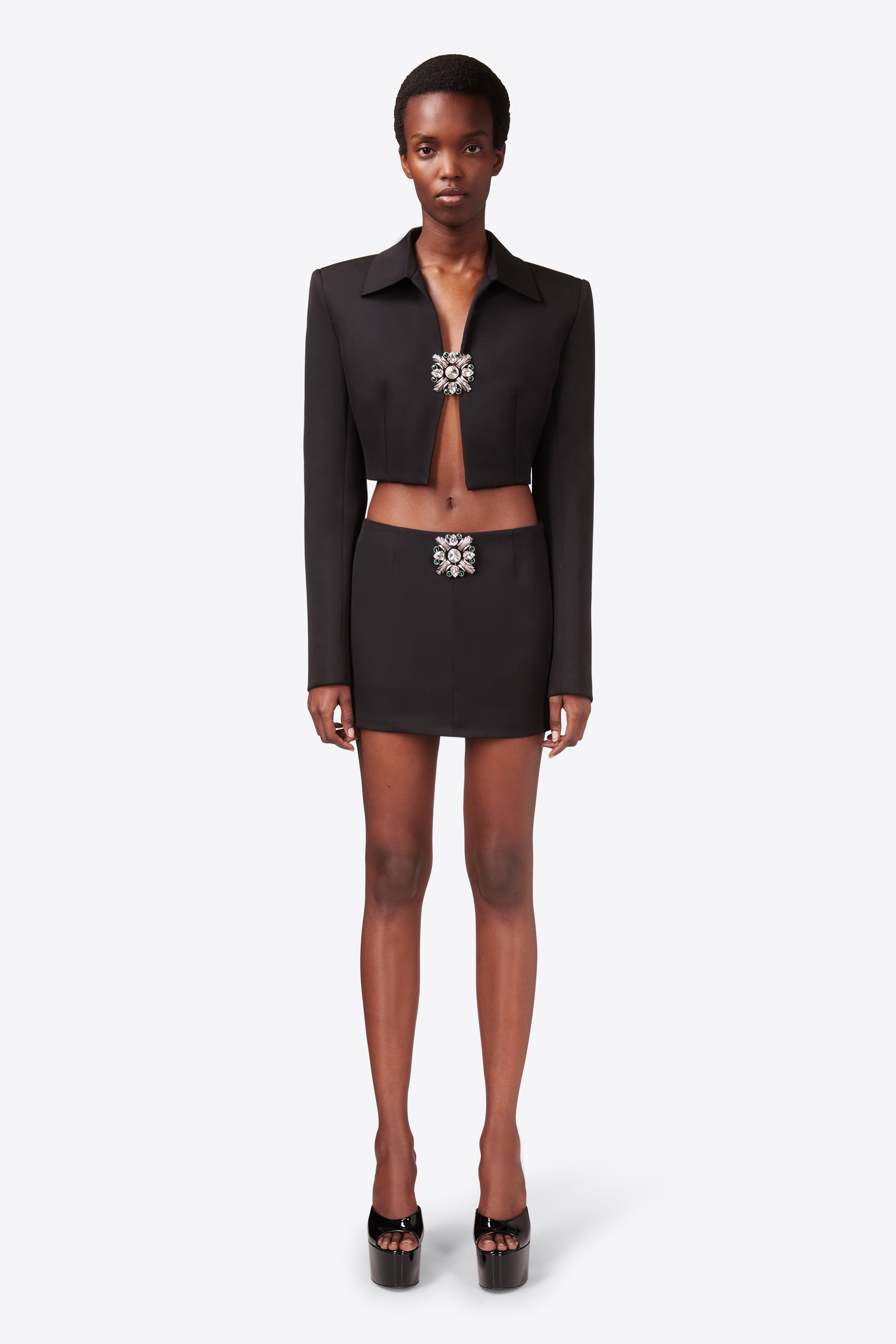 CRYSTAL BROOCH MINI SKIRT - 3