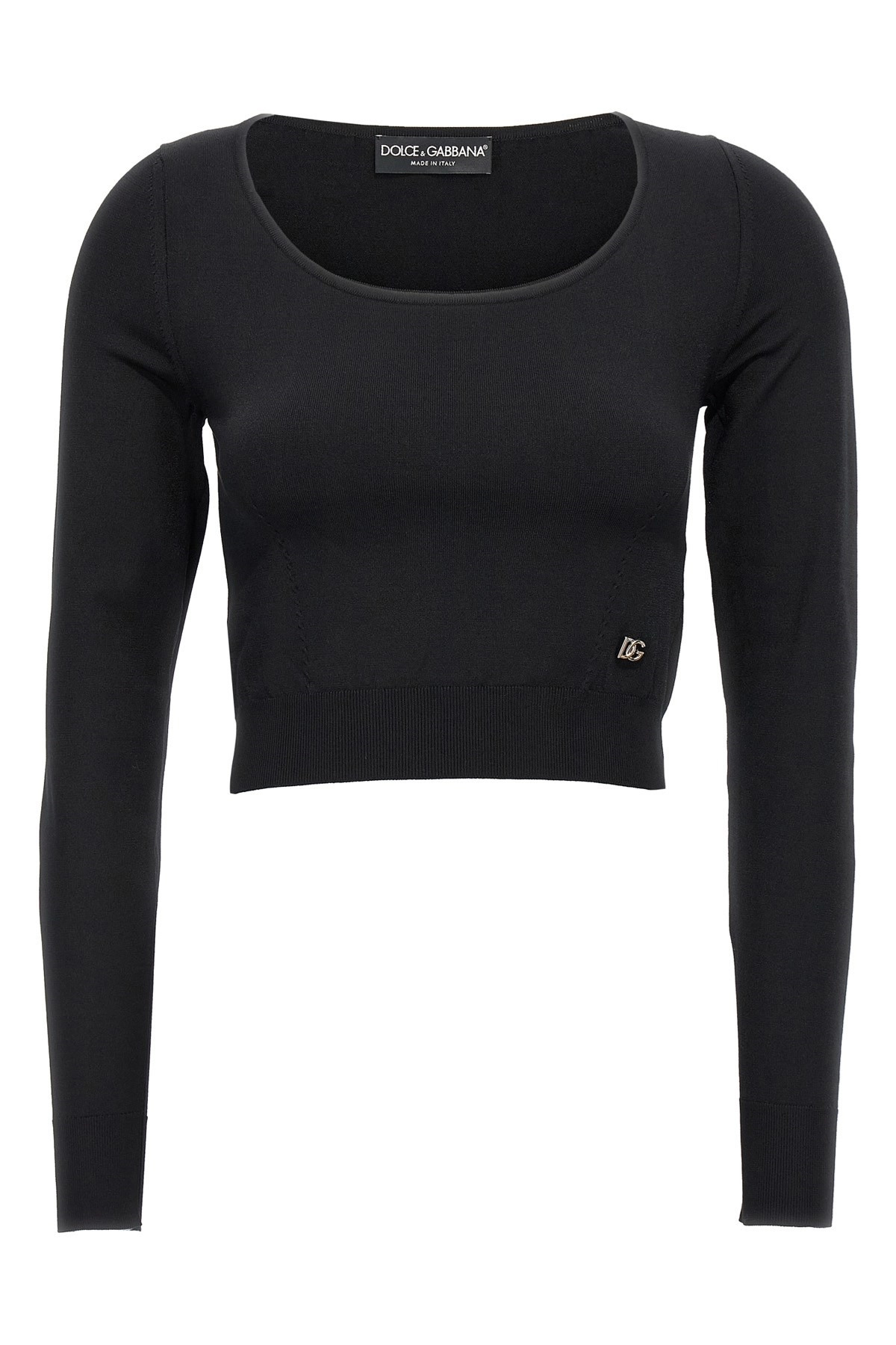 Logo cropped sweater - 1