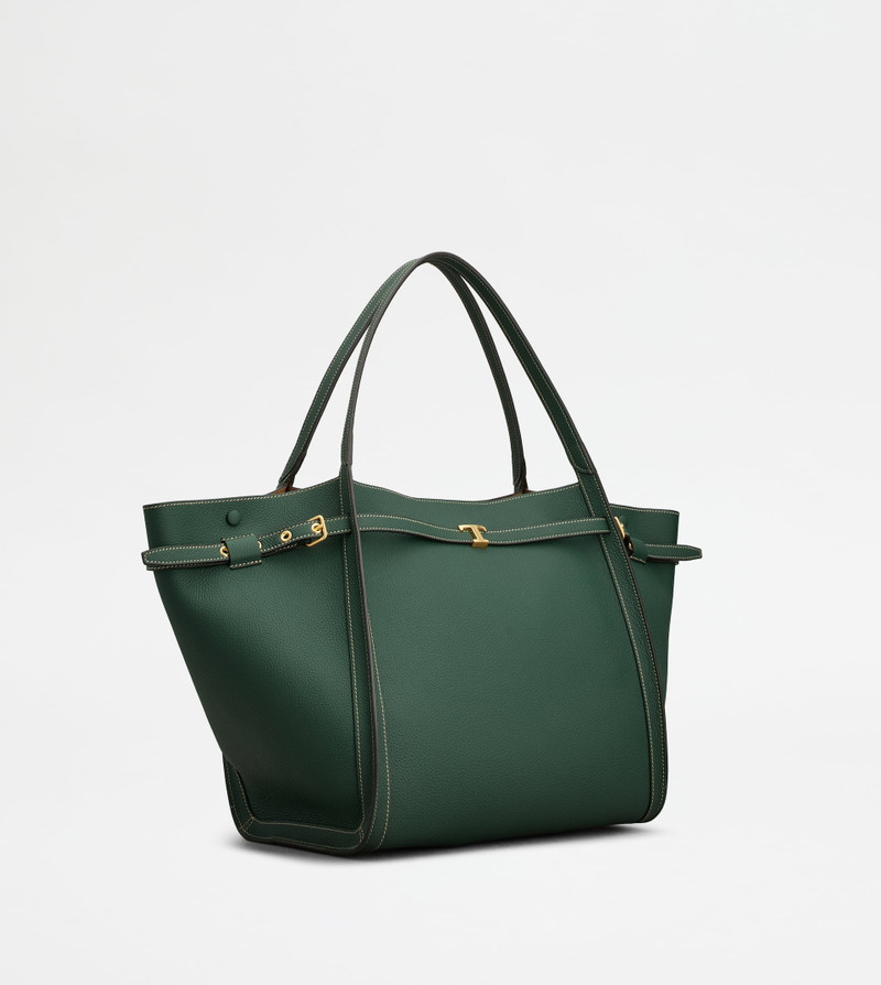 SHOPPING BAG IN LEATHER MEDIUM - GREEN 3