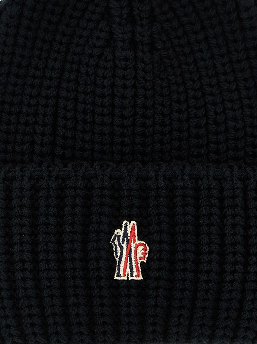 logo-patch ribbed beanie - 3