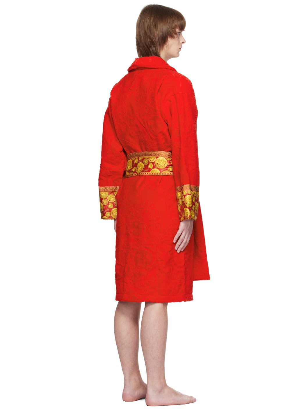 Red Barocco Bath Robe - 3