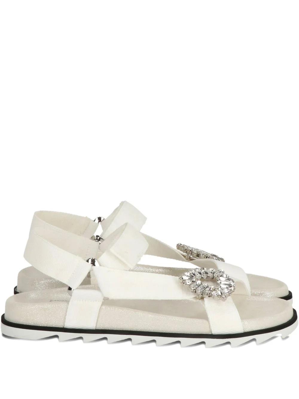 crystal-embellished strap sandals - 1