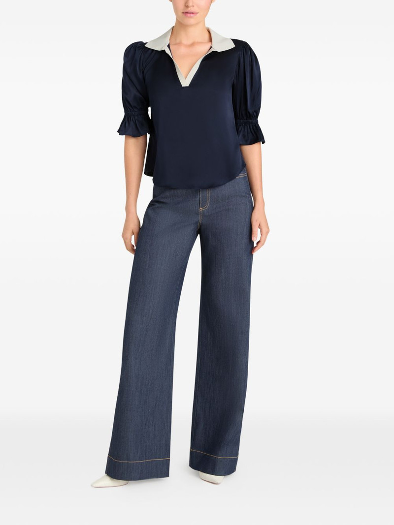 Cinq à Sept Freida ruffled V-neck blouse outlook