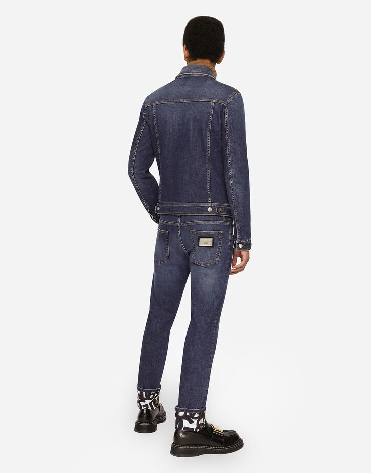 Mid blue skinny stretch jeans - 3