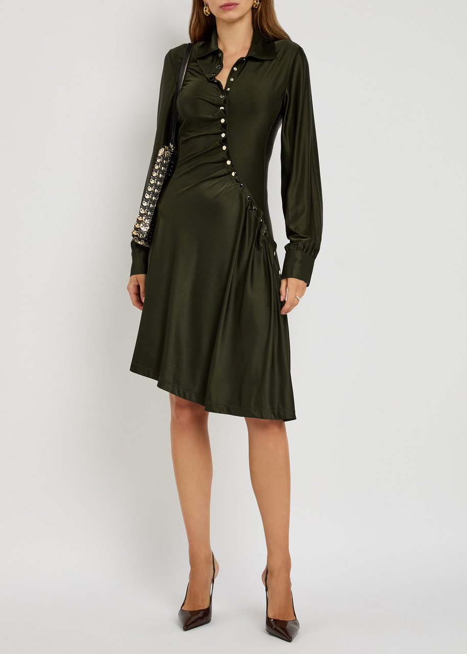 Rabanne Gathered Satin-jersey Shirt Dress - 4