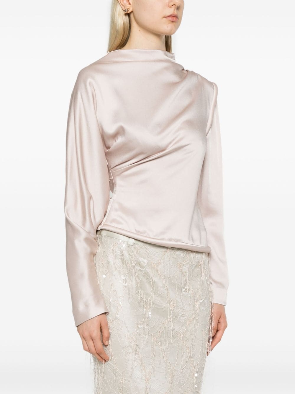 crepe satin blouse - 3